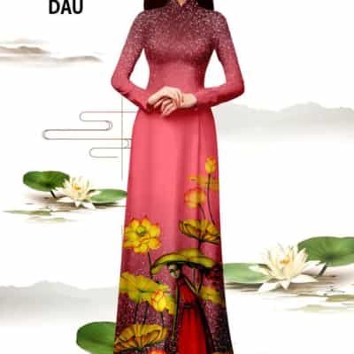 Vải áo dài màu đỏ dâu